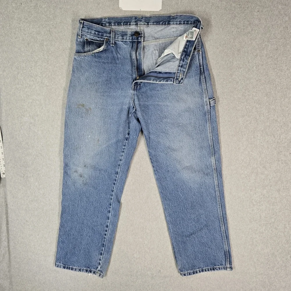 Dickies Men Jeans 34X30 Blue Denim Pants Carpenter Cargo Relaxed READ